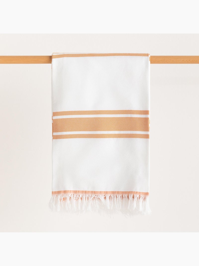 Strandpareo en handdoek van reliëfstof, Fouta - Gamusi. Geel - Kiabi