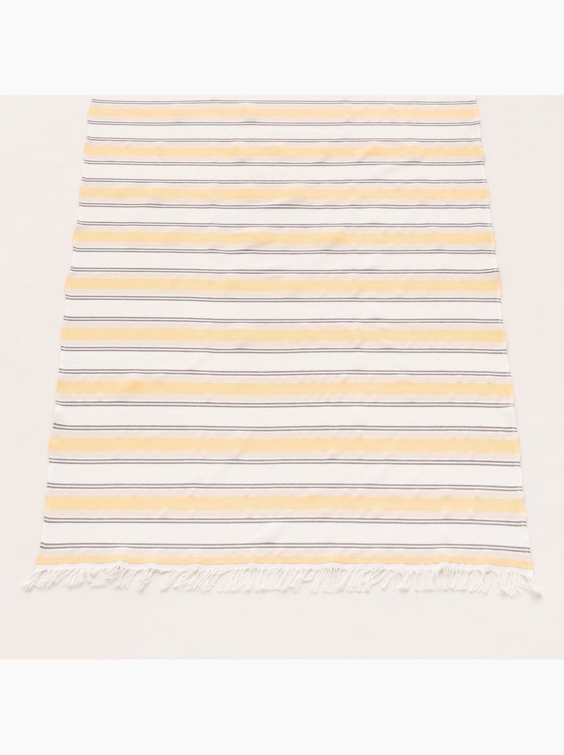 Strandpareo en handdoek van reliëfstof, Fouta - Gamusi. Geel - Kiabi