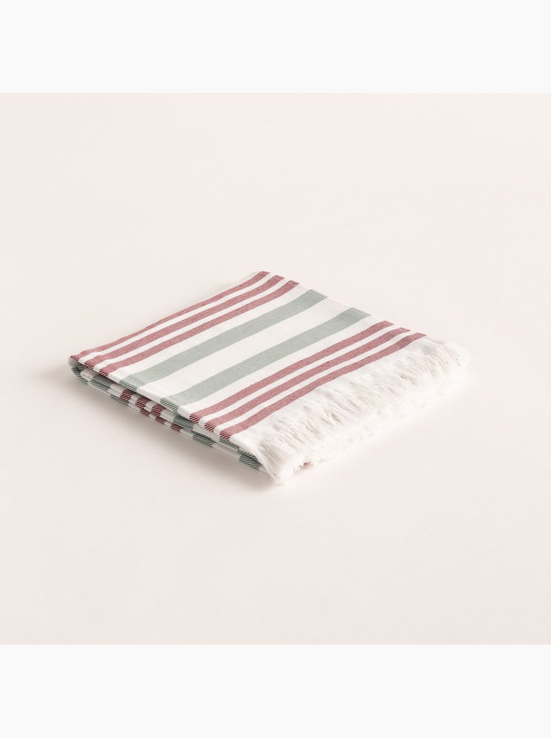Strandpareo en handdoek van reliëfstof, Fouta - Gamusi. Granaatappel - Kiabi