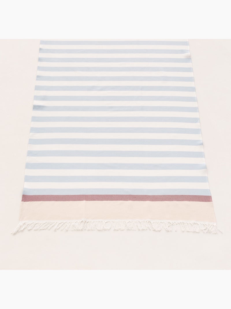 Strandpareo en handdoek van reliëfstof, Fouta - Gamusi. Hemelsblauw - Kiabi