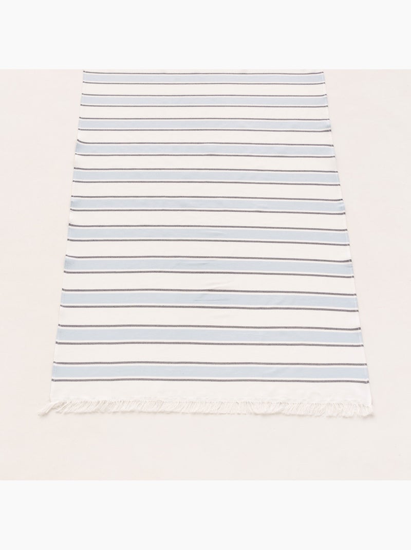 Strandpareo en handdoek van reliëfstof, Fouta - Gamusi. Hemelsblauw - Kiabi