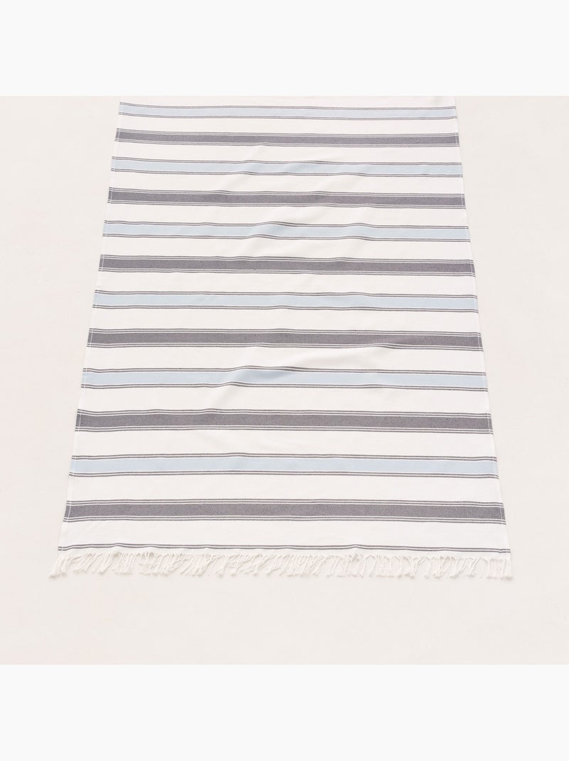 Strandpareo en handdoek van reliëfstof, Fouta - Gamusi. Marineblauw - Kiabi