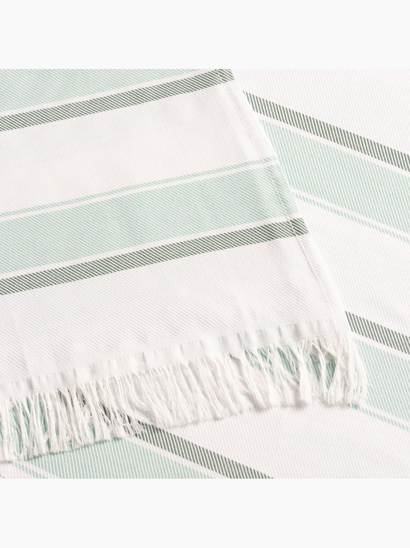 Strandpareo en handdoek van reliëfstof, Fouta - Gamusi. Watergroen - Kiabi