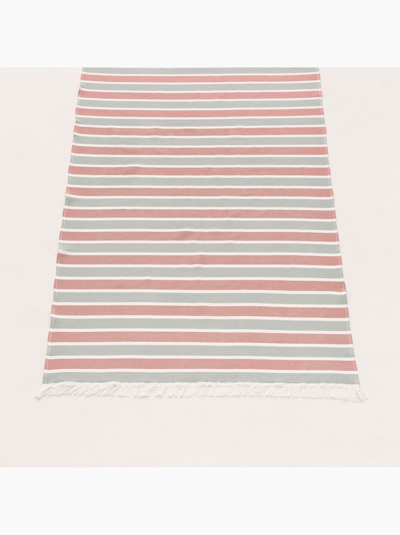 Strandpareo en handdoek van reliëfstof, Fouta - Gamusi. Wit Rood - Kiabi