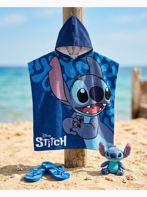 Strandponcho Disney Stitch 55x110cm – Close-Up Donkerblauw – Capuchon – 100% Polyester – Officiële D - Kiabi Strandponcho Disney Stitch 55x110cm – Close-Up Donkerblauw – Capuchon – 100% Polyester – Officiële D - Kiabi