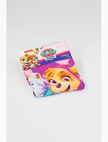 Strandponcho PAW Patrol Skye Everest 55x110cm – Roze Fuchsia – Puntige Capuchon – 100% Polyester – O