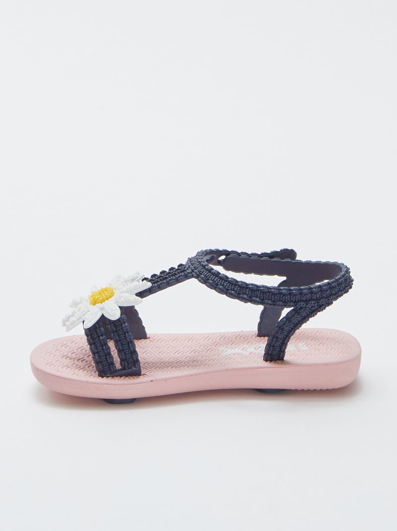 Strandsandalen - Madeliefje BLAUW - Kiabi