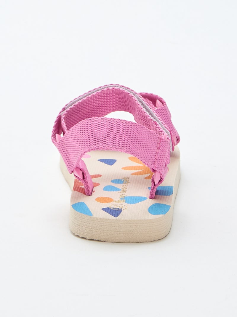 Strandsandalen met textielen bandjes Rose - Kiabi
