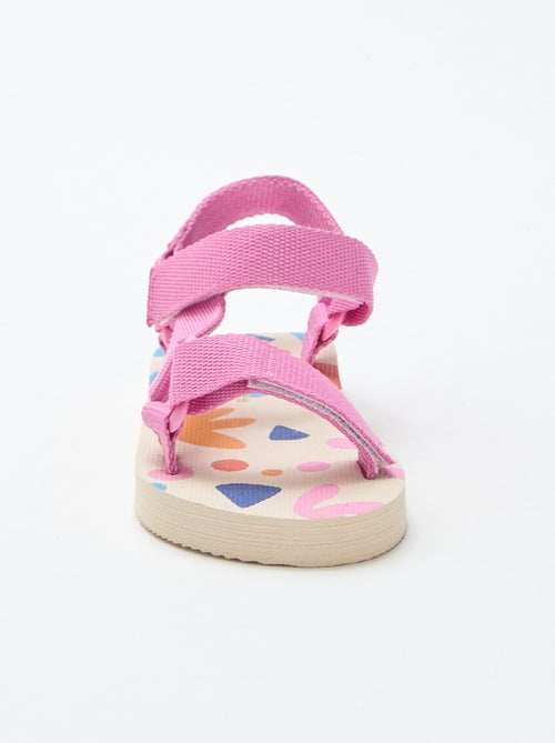 Strandsandalen met textielen bandjes - Kiabi