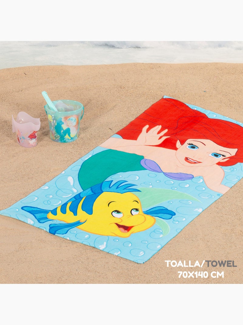 Strandset met emmer, handdoek en tas, geïnspireerd op de kleine zeemeermin N.v.t. - Kiabi