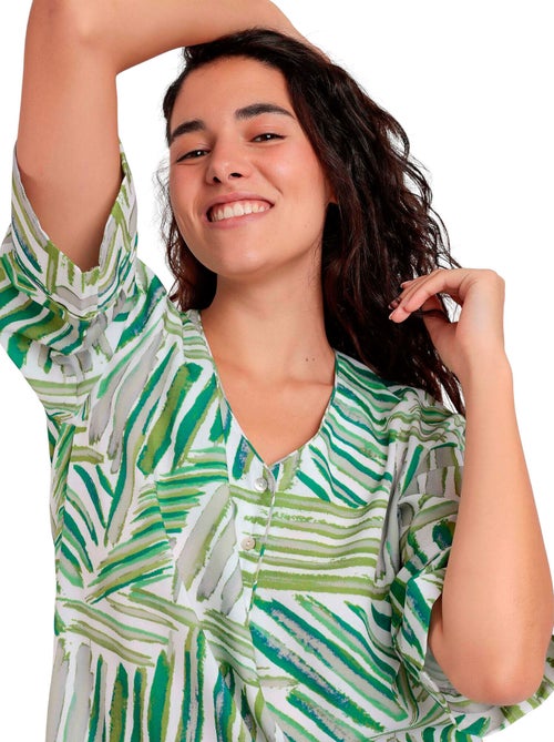 Strandtuniek met halve mouwen green summer - Kiabi
