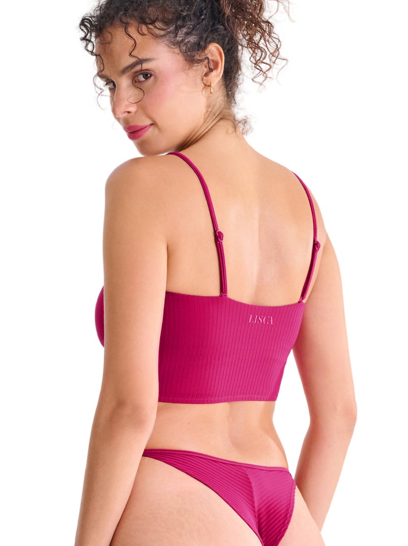 Strapless bikinitopje zonder beugel florida Magenta - Kiabi