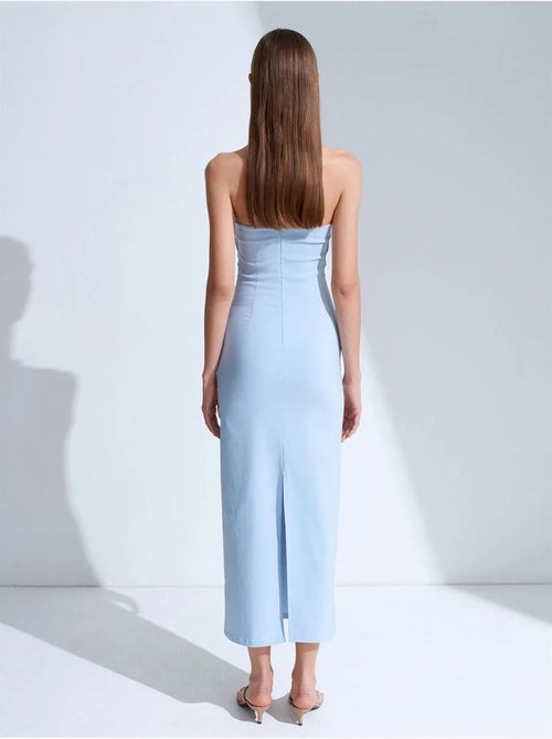Strapless bodycon midi-jurk met split dilvin - Kiabi Strapless bodycon midi-jurk met split dilvin - Kiabi