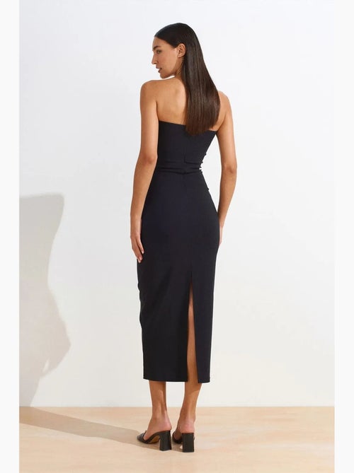 Strapless bodycon midi-jurk met split dilvin - Kiabi Strapless bodycon midi-jurk met split dilvin - Kiabi