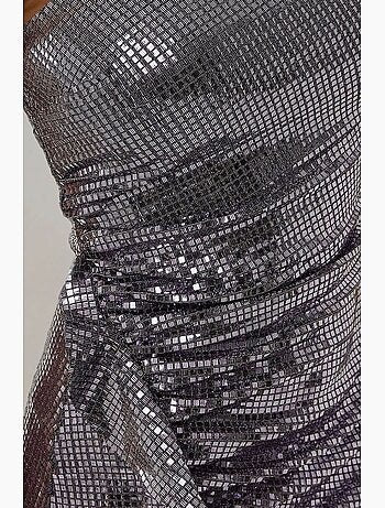 Strapless bodycon mini-jurk met pailletten en drapedetail hiccup