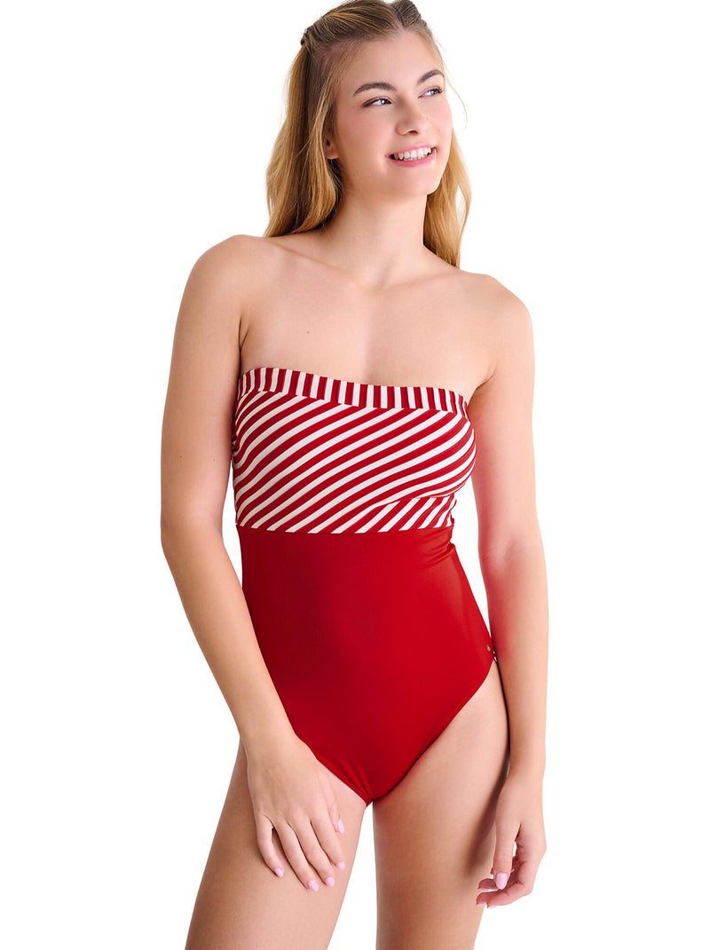 Strapless eendelig zwempak zonder beugel bondi beach Rood - Kiabi