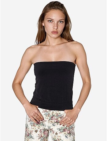 Strapless gebreid crop top busem