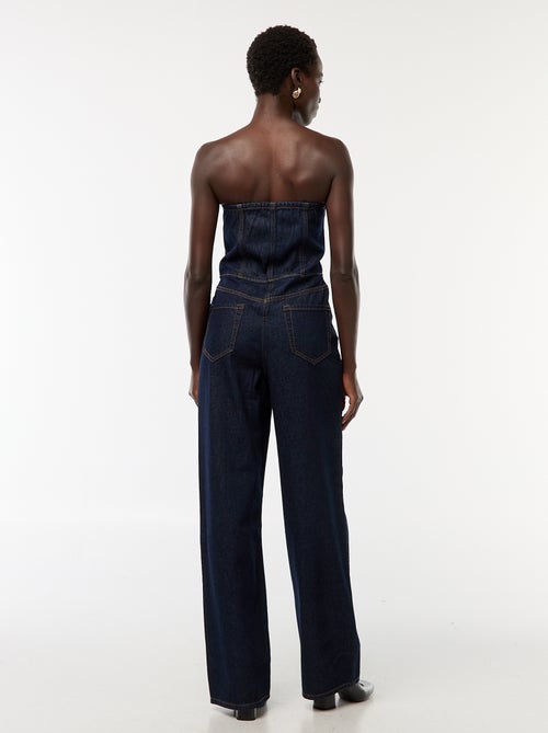 Strapless jumpsuit van spijkerstof - Kiabi