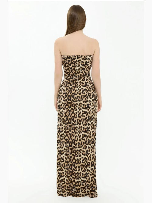 Strapless maxi-jurk met dierenprint hiccup - Kiabi