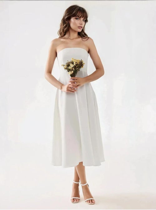 Strapless midi A-vorm jurk - Kiabi Strapless midi A-vorm jurk - Kiabi