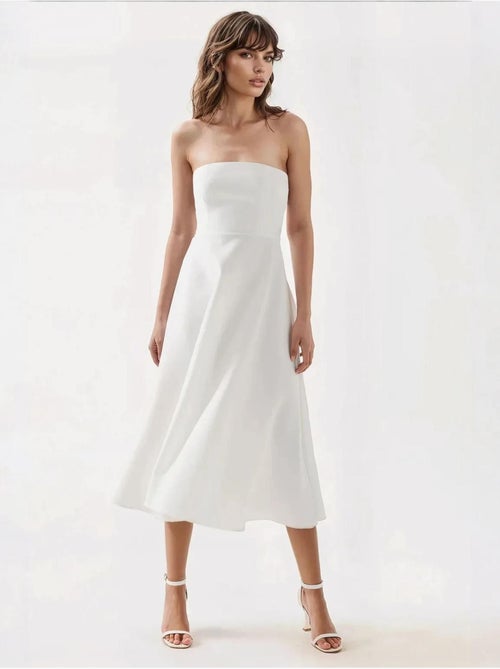 Strapless midi A-vorm jurk - Kiabi Strapless midi A-vorm jurk - Kiabi