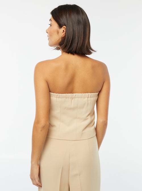 Strapless top met knopen - Kiabi