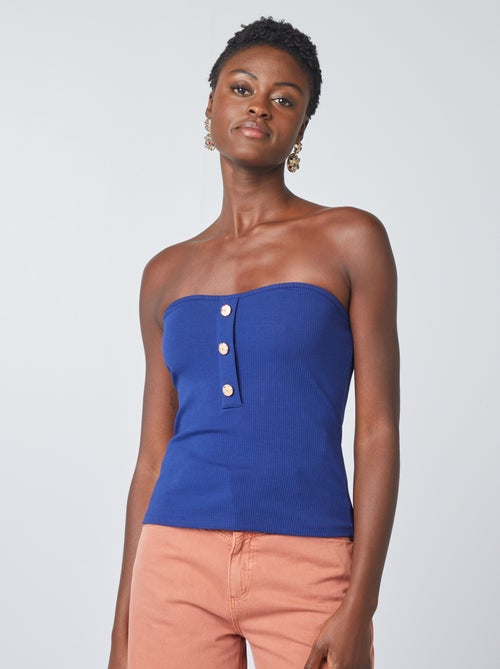 Strapless top met knopen - Kiabi