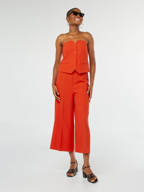 Strapless top met knopen - Kiabi