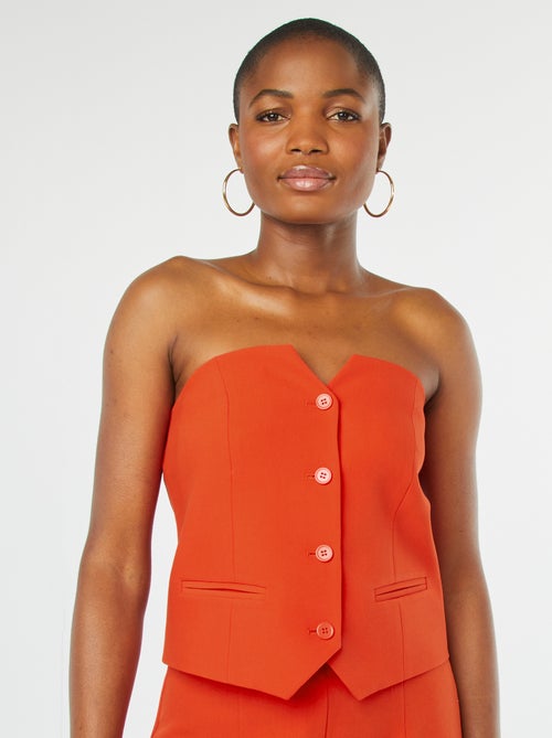 Strapless top met knopen - Kiabi