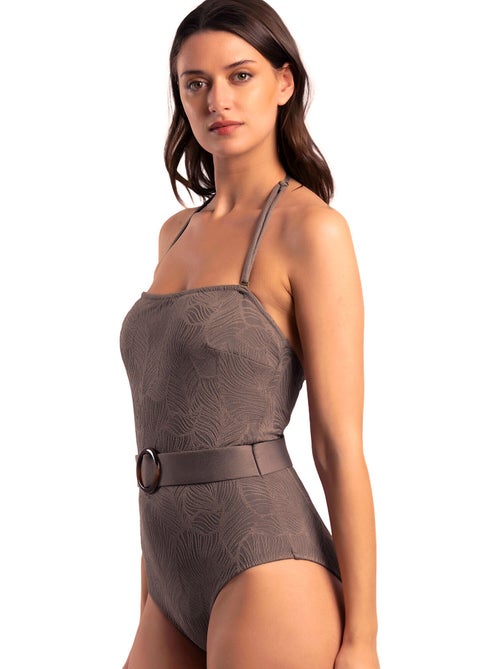 Strapless voorgevormd eendelig zwempak fresh leaves - Kiabi Strapless voorgevormd eendelig zwempak fresh leaves - Kiabi