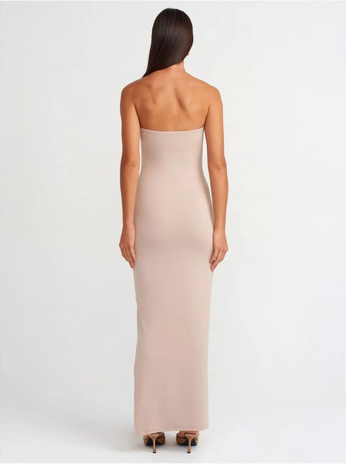 Straploze bodycon maxi-jurk met split dilvin - Kiabi