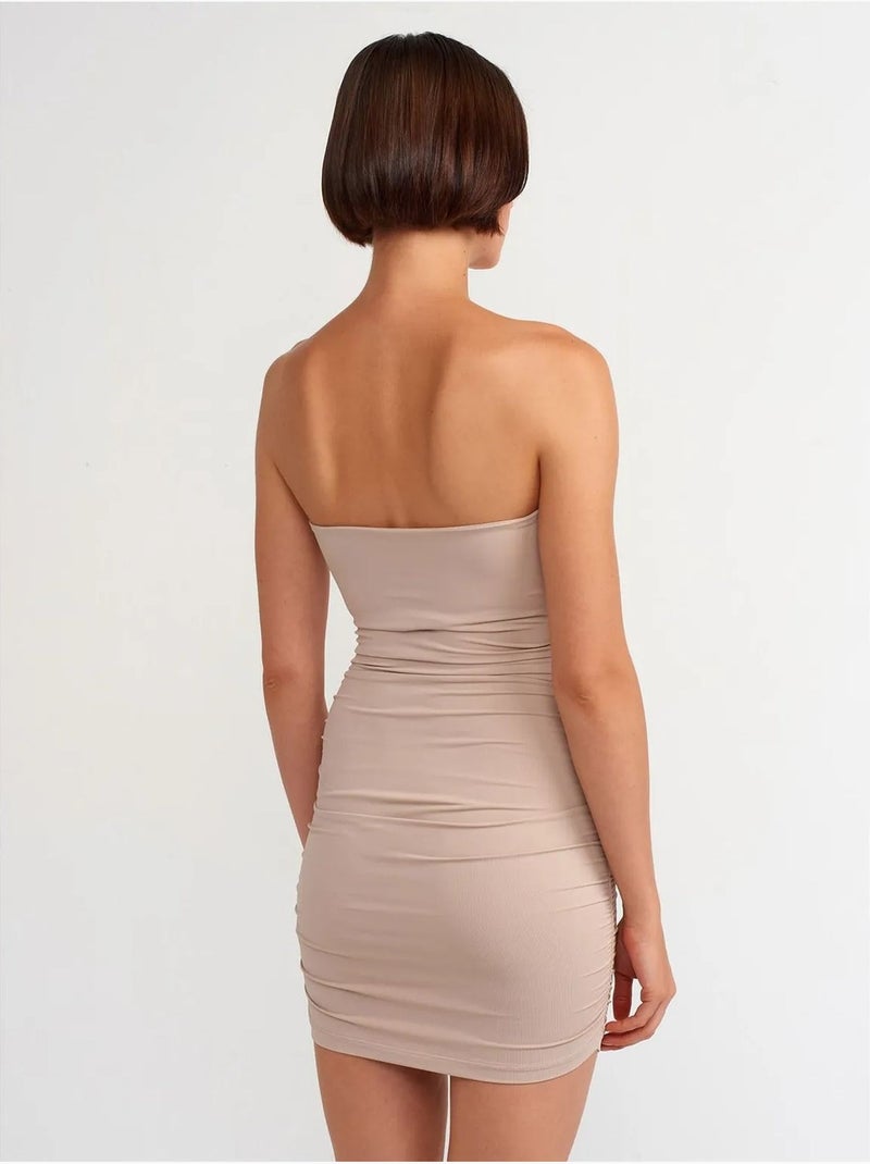 Straploze bodycon mini-jurk dilvin Klei-beige - Kiabi