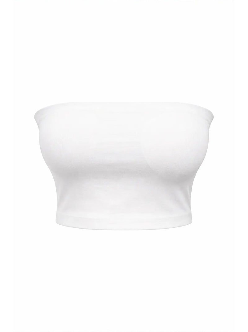 Straploze crop bandeaublouse mixray Wit - Kiabi
