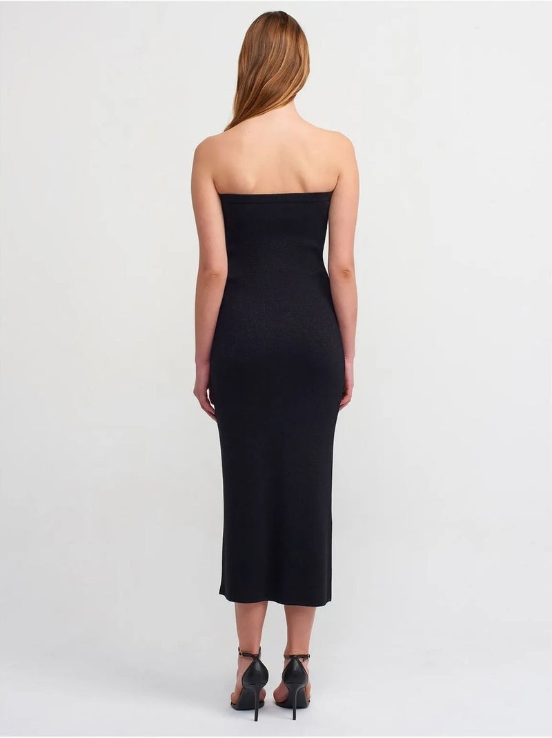 Straploze midi bodycon jurk dilvin Zwart - Kiabi