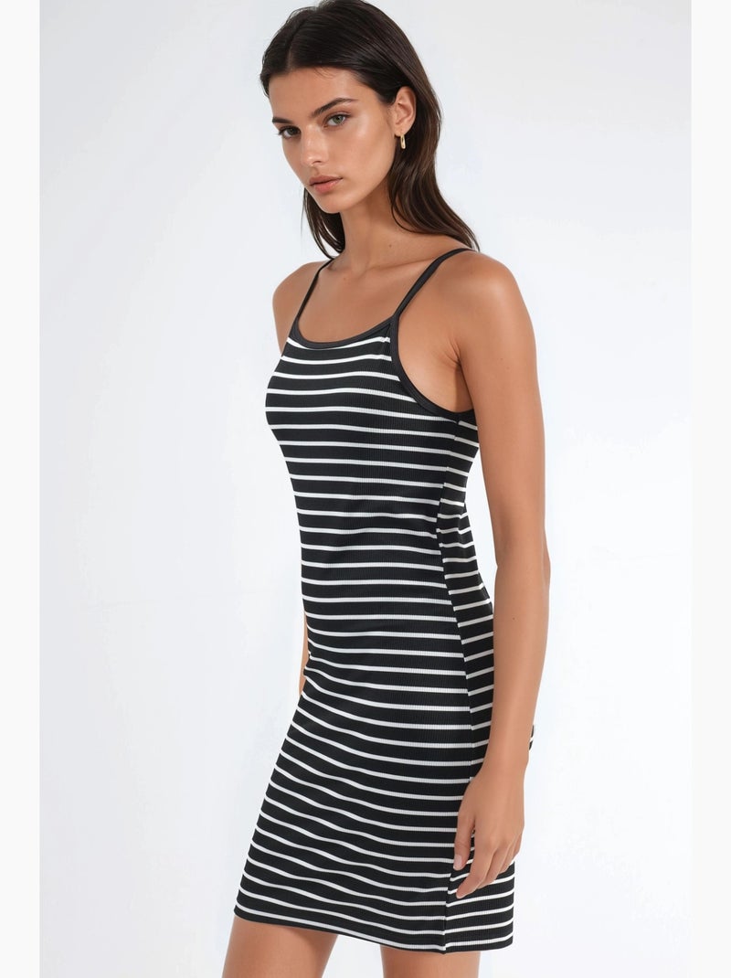 Strappy bodycon mini-jurk hiccup Zwart Wit - Kiabi
