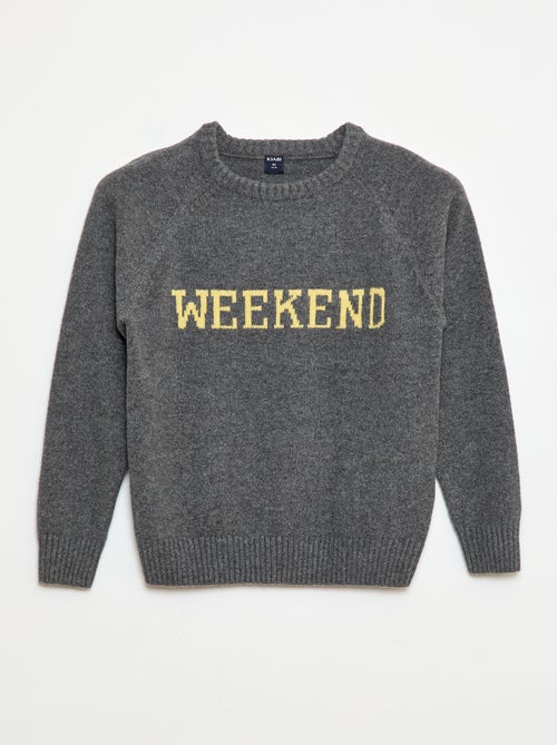 Streelzachte trui met opschrift - Kiabi