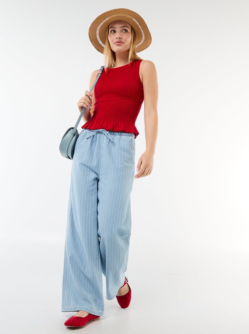 Stretch mouwloze T-shirt Rood - Kiabi