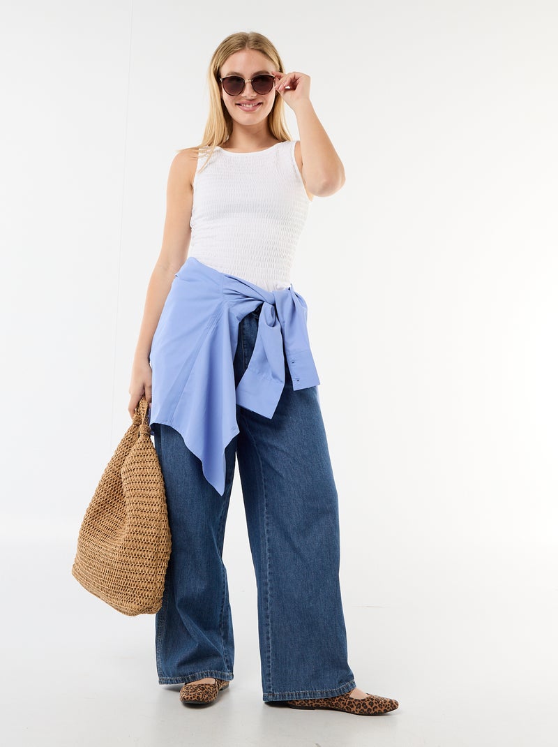 Stretch mouwloze T-shirt Wit - Kiabi