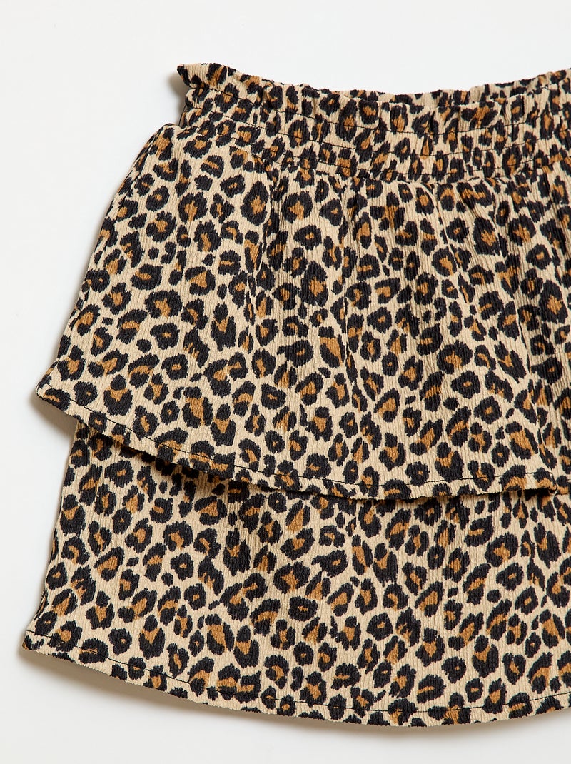 Stretch rok van jerseytricot Bruin - Kiabi