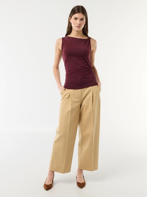 Stretch T-shirt met goudkleurige siersteen - Kiabi