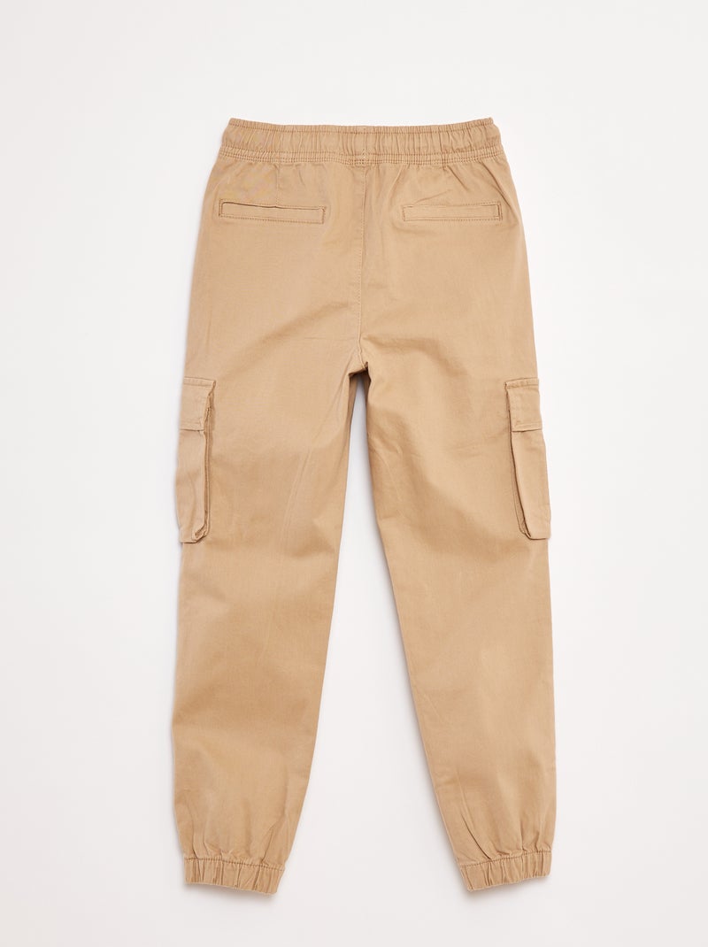 Stretchbroek met zakken Biege - Kiabi