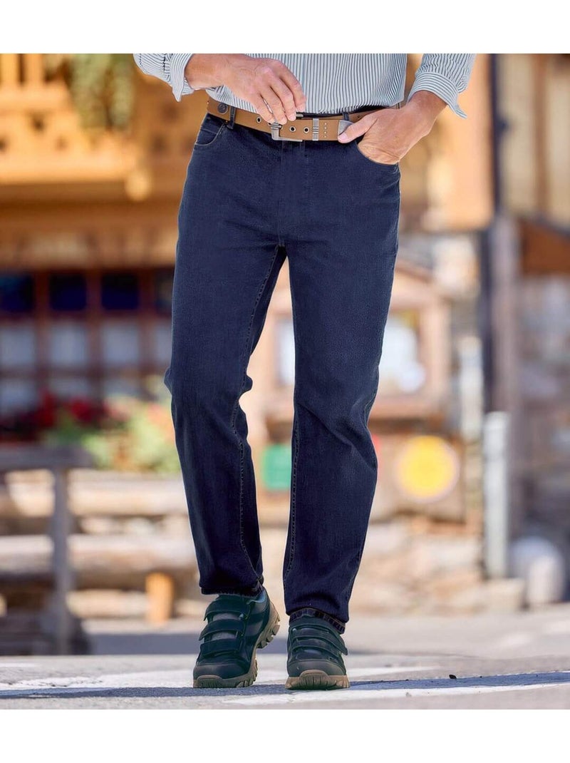 Stretchjeans - atlas for men Donkerblauw - Kiabi