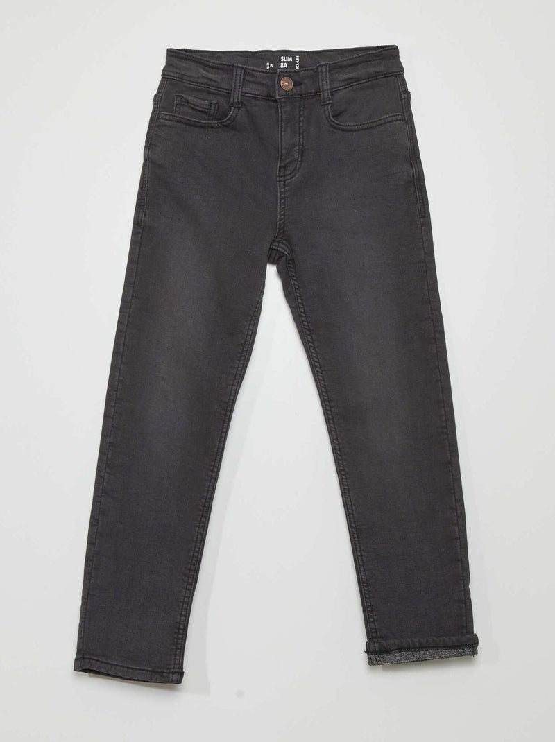 Stretchjeans met voering ZWART - Kiabi
