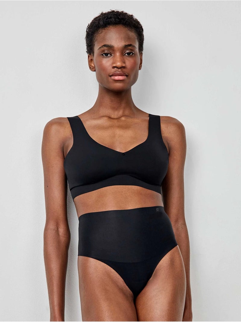 String taille haute gainant sans coutures à effet réducteur Noir - Kiabi
