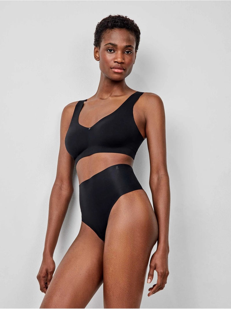 String taille haute gainant sans coutures à effet réducteur Noir - Kiabi