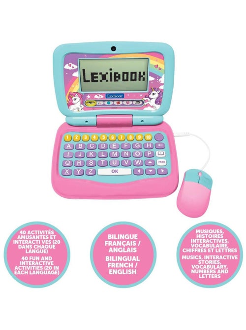 Stroom kid® tweetalige educatieve laptop unicorn – 40 activiteiten in het engels en frans - Kiabi Stroom kid® tweetalige educatieve laptop unicorn – 40 activiteiten in het engels en frans - Kiabi
