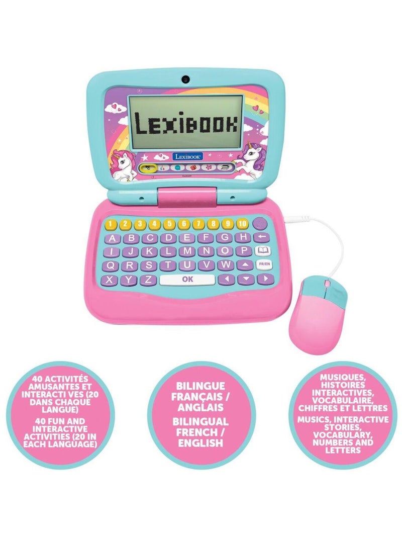 Stroom kid® tweetalige educatieve laptop unicorn – 40 activiteiten in het engels en frans Roze - Kiabi