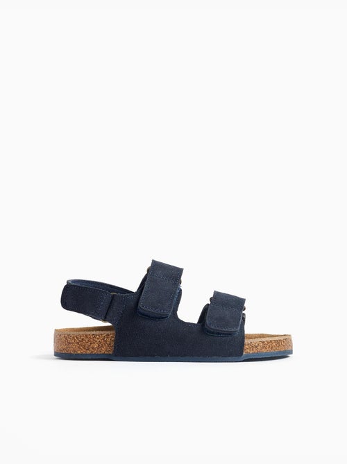 Suède voetbed sandalen met kurk binnenzool - Kiabi Suède voetbed sandalen met kurk binnenzool - Kiabi