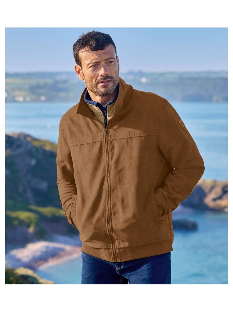 Suèdine jack met fleecevoering - ATLAS FOR MEN Bruin - Kiabi