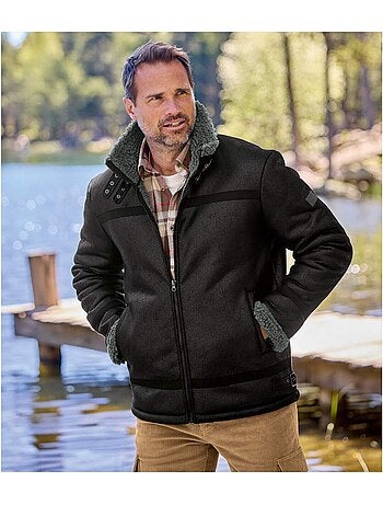 Suèdine jack met sherpavoering - ATLAS FOR MEN